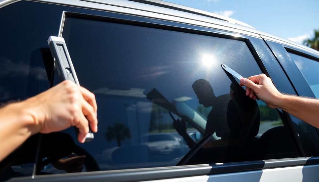 Window tinting installation